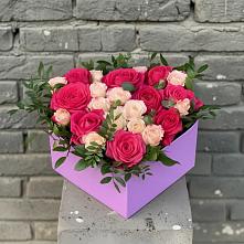 Цветочная композиция из Розы в коробке в Токарёвке
