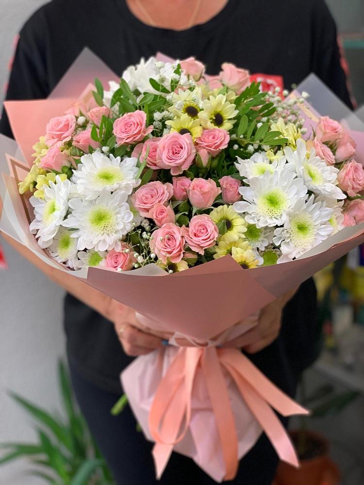 Букет цветов из: Розы и Хризантемы в Токарёвке