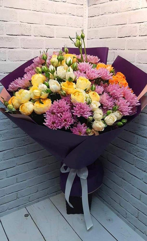 Букет цветов из: Хризантемы и Розы в Токарёвке