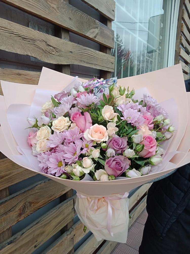 Букет цветов из: Розы и Хризантемы в Токарёвке