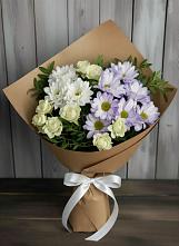 Букет цветов из:  Хризантемы и Розы в Токарёвке