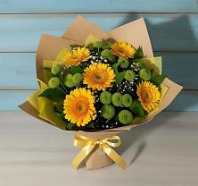 Букет цветов из:  Герберы и Хризантемы в Токарёвке