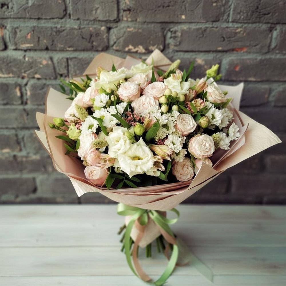 Букет цветов из: Альстромерии, Розы и Хризантемы в Токарёвке
