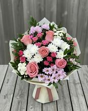 Букет цветов из:  Альстромерии, Гвоздики, Розы и Хризантемы #REPLACE_PRED# Токарёвке