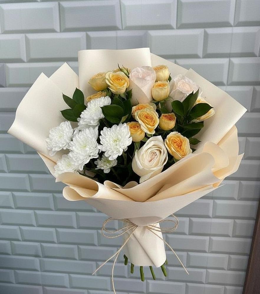 Букет цветов из: Розы и Хризантемы в Токарёвке