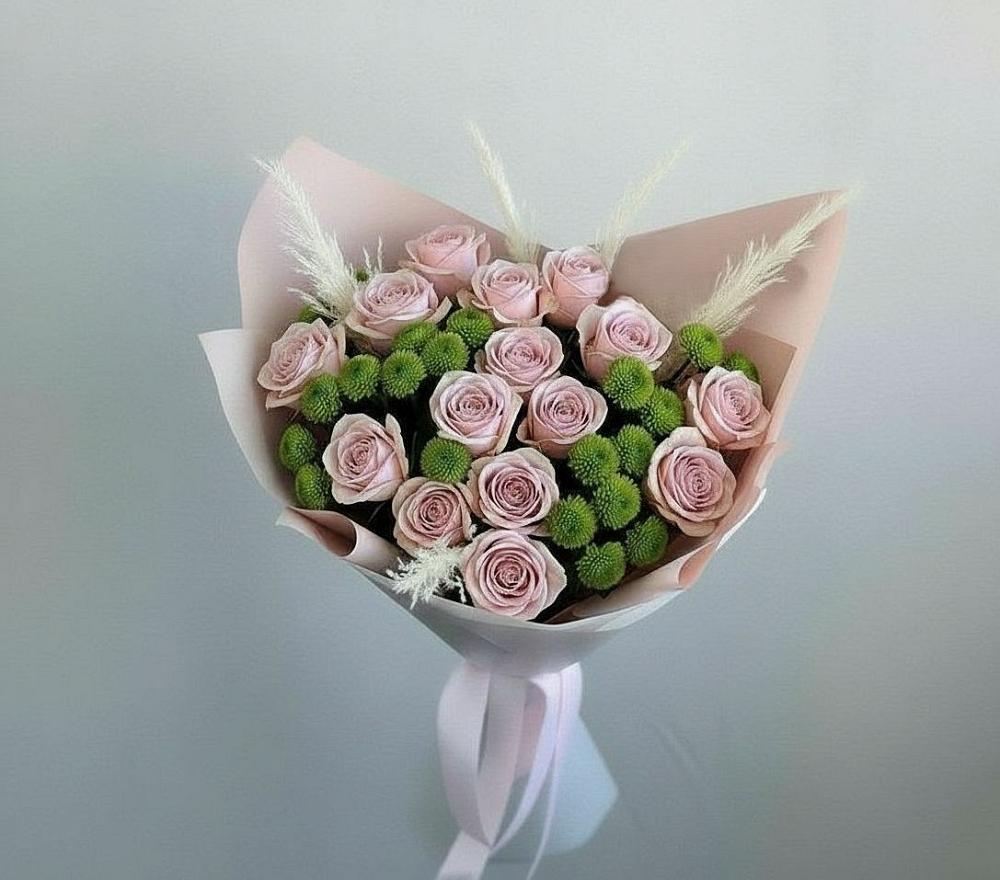 Букет цветов из: Розы и Хризантемы в Токарёвке