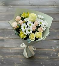 Букет цветов из:  Альстромерии, Розы и Хризантемы в Токарёвке